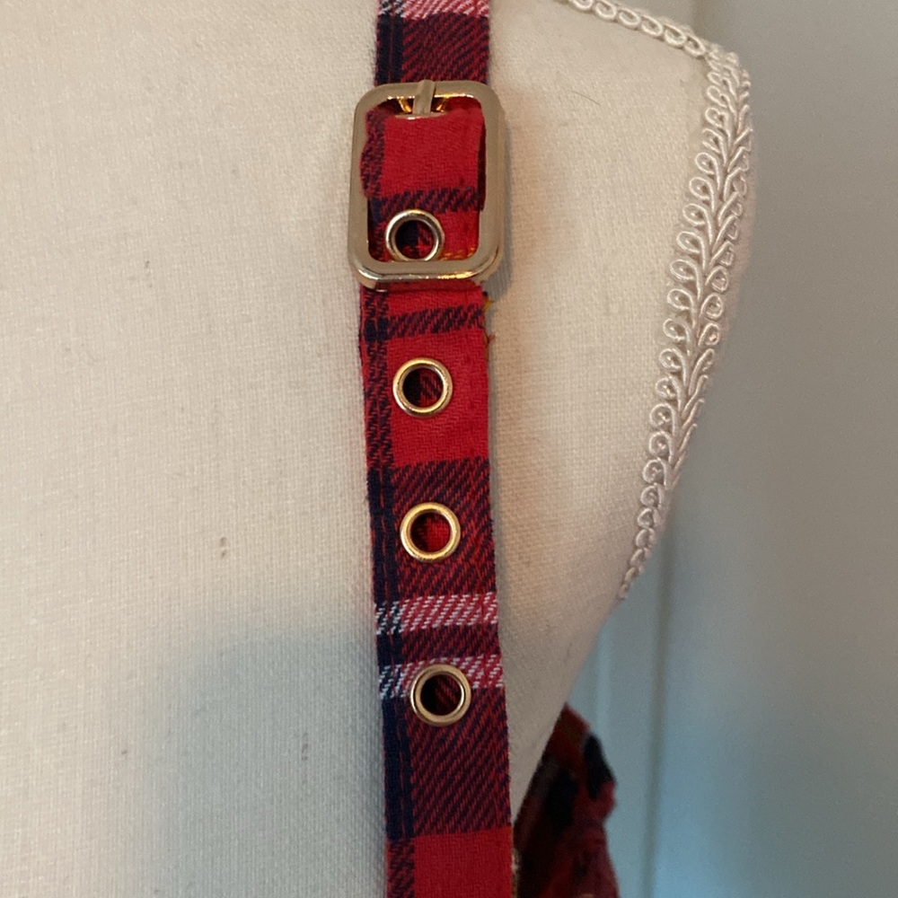Say What? Red plaid bustier crop top, M - Picture 4 of 8